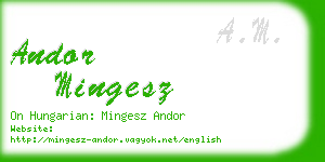 andor mingesz business card